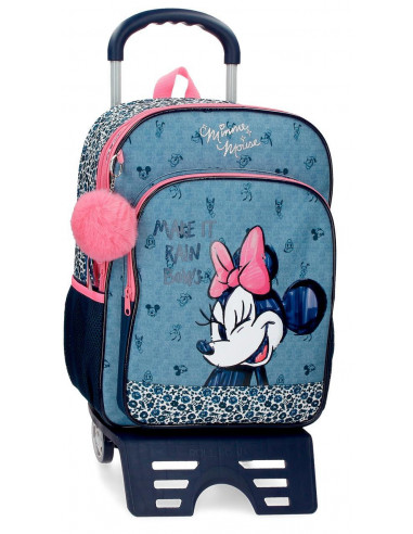 MOCHILA ADAP.42CM.2C.C/CARRO MINNIE MAKE IT RAIN BOWS